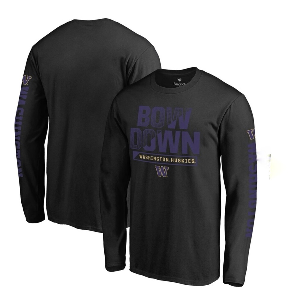 Washington Huskies Fanatics Bow Down Hometown Long Sleeve T-Shirt Black 2023-M